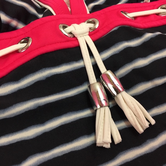 ECO SWIM Tassel Tankini Striped Halter - Picture 6 of 7